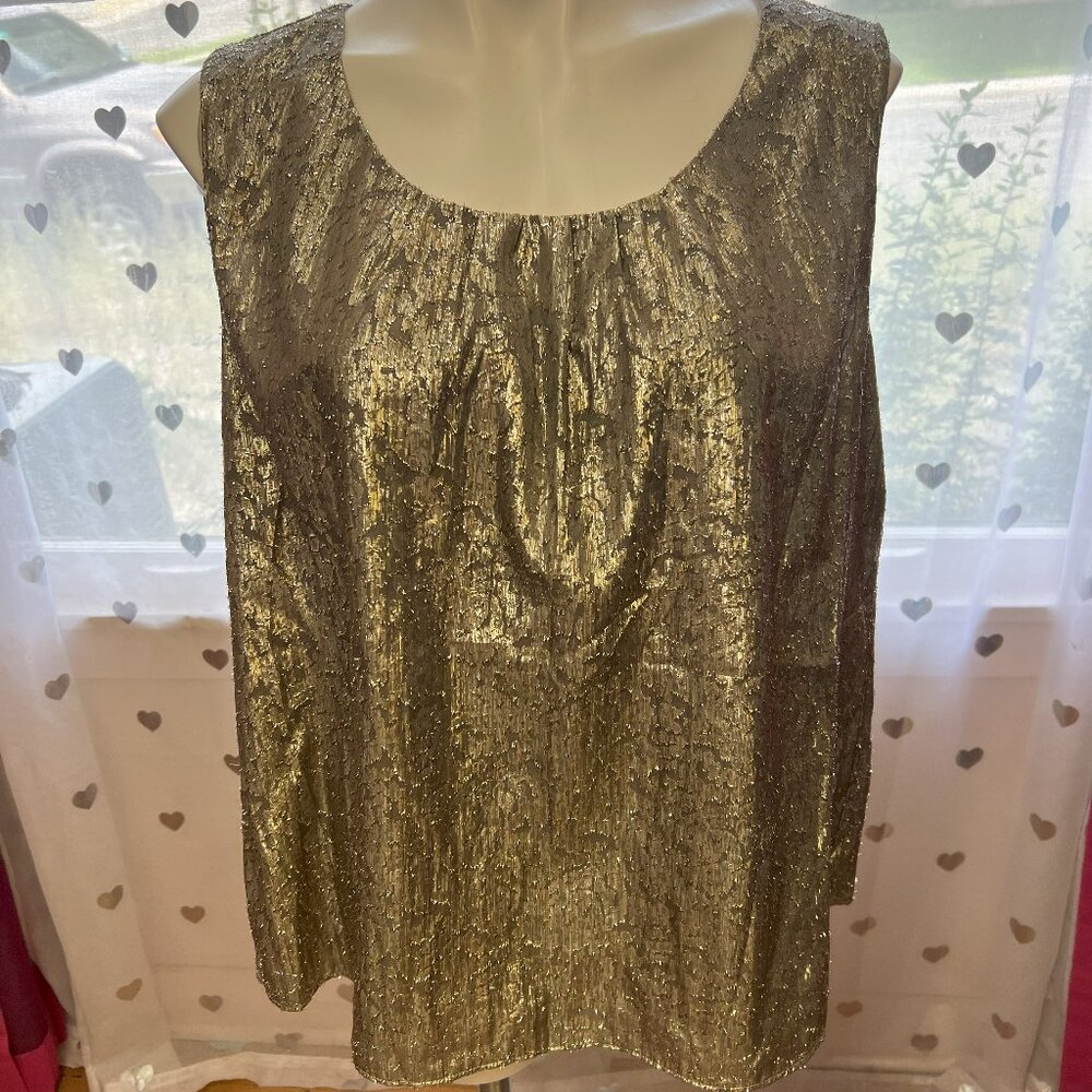 #198 Chico's Gold Sleeveless Dress Tank Size 3 (16)